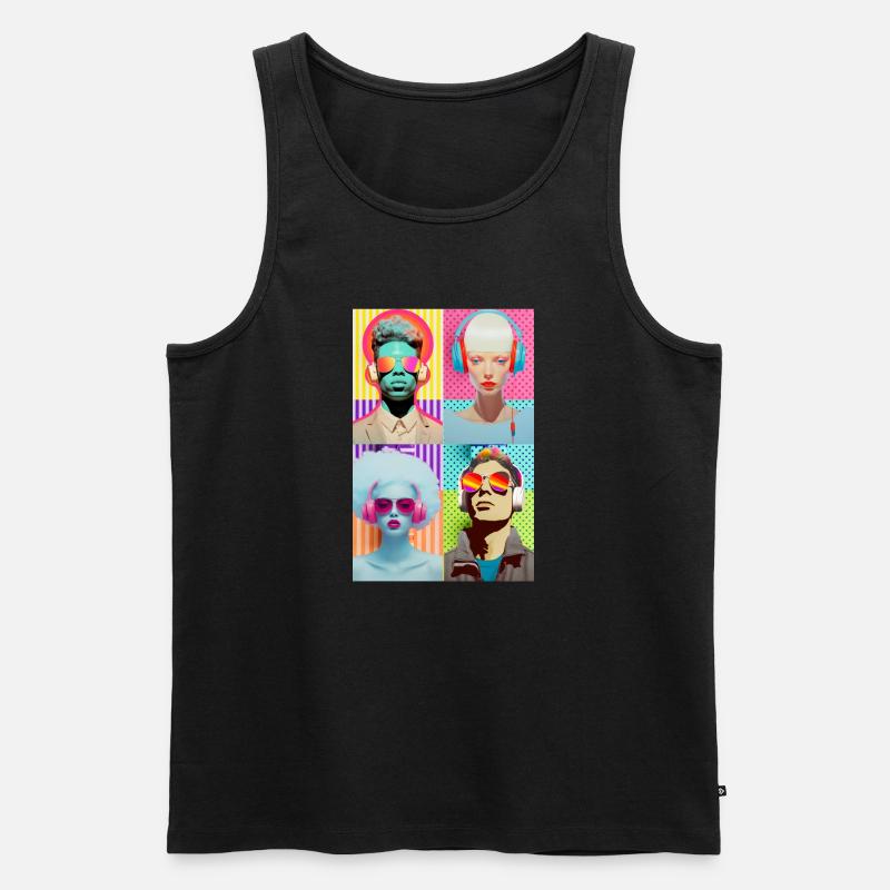 Musik Pop Art - Männer Premium Bio Tank Top - Schwarz
