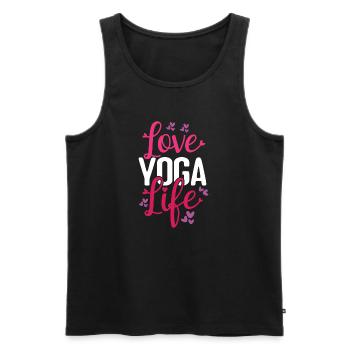Aimer Yoga Vie - Débardeur bio Premium Homme - noir - Devant - AI Model Male 178 light (178cm)