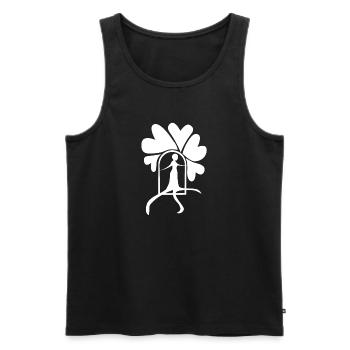 Treten Sie weiß heraus - Männer Premium Bio Tank Top - Schwarz - Vorne - AI Model Male 178 light (178cm)