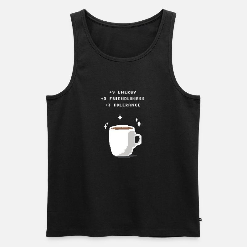 Coffee boost - Männer Premium Bio Tank Top - Schwarz