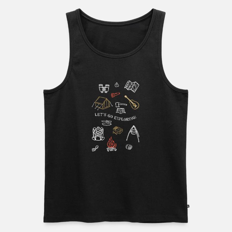 Camping Abenteuer Gliederung Design - Männer Premium Bio Tank Top - Schwarz