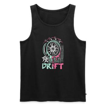 JDM Drift Rim – Art de la mise au point de voitures japonaises - Débardeur bio Premium Homme - noir - Devant - Michal (187cm)