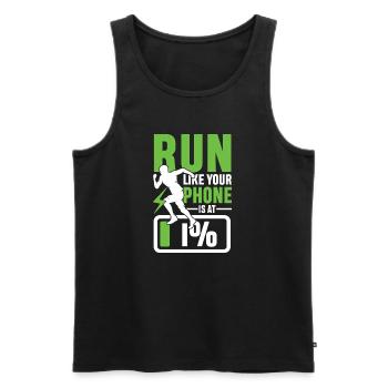 Run like your phone is 1 - Männer Premium Bio Tank Top - Schwarz - Vorne - Michal (187cm)