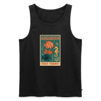 Vintage Tropische Fische Poster - Retro Acquat Art - Männer Premium Bio Tank Top - Schwarz - Vorne - Michal (187cm)