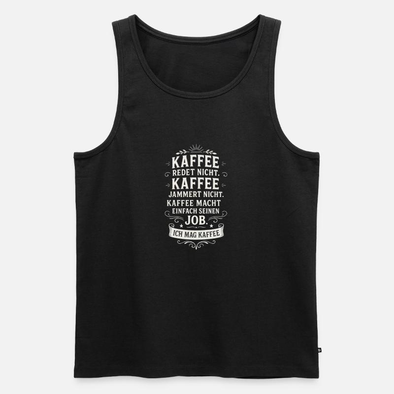 Kaffee lustiger Kaffeespruch Büro - Männer Premium Bio Tank Top - Schwarz