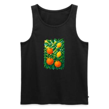 Rêve de Citrus Grove - Débardeur bio Premium Homme - noir - Devant - AI Model Male 178 light (178cm)