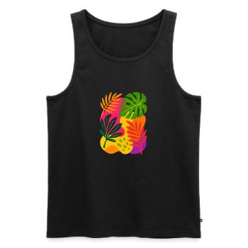 Tropischer Rausch - Männer Premium Bio Tank Top - Schwarz - Vorne - AI Model Male 178 light (178cm)