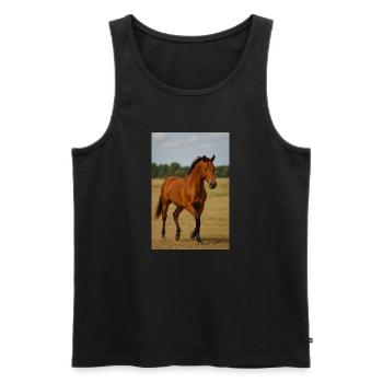 Elegance on the move - Men's Premium Organic Tank Top - black - Front - Michal (187cm)