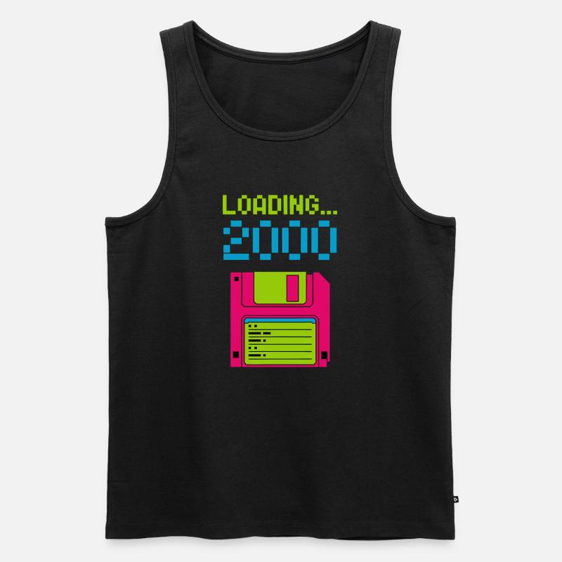 Loading 2000 Disketten-Design Retro Pixel Design - Männer Premium Bio Tank Top - Schwarz