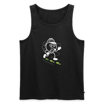 Ribbo as a detective in search of clues - Men's Premium Organic Tank Top - black - Front - AI Model Male 178 light (178cm)