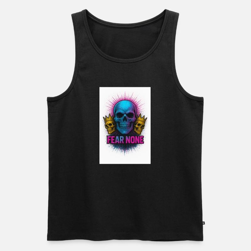 Kühner Schädel mit Kronen Tintendesign - Männer Premium Bio Tank Top - Schwarz