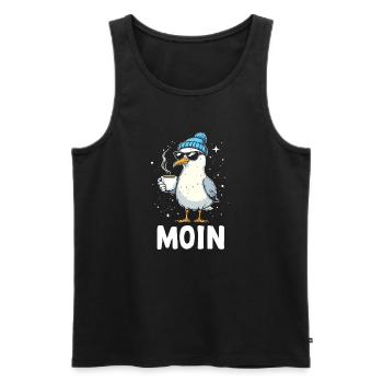 Moin Seagull Coffee Küste Norddeutschland - Männer Premium Bio Tank Top - Schwarz - Vorne - Michal (187cm)