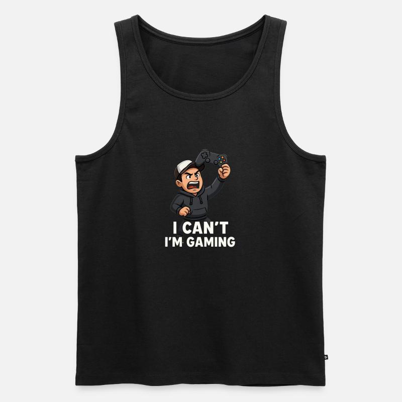 I Cant m Gaming - Männer Premium Bio Tank Top - Schwarz