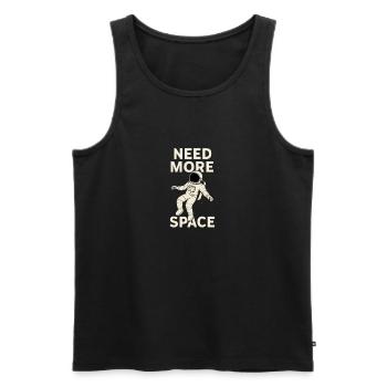 Astronaut Need More Space – Weltraum Design - Men's Premium Organic Tank Top - black - Front - AI Model Male 178 light (178cm)