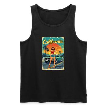 Croisière California Dream R04 - Débardeur bio Premium Homme - noir - Devant - AI Model Male 178 light (178cm)