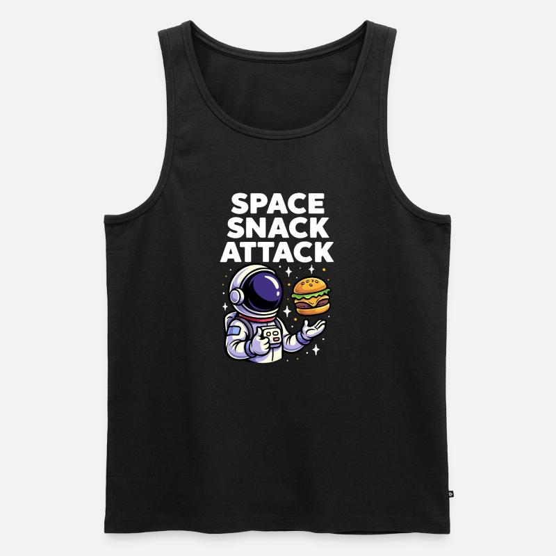 Astronaut Burger Space Snack Attack - Männer Premium Bio Tank Top - Schwarz