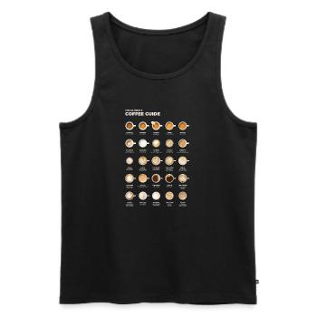 Tableau ultime du café espresso - Débardeur bio Premium Homme - noir - Devant - Michal (187cm)