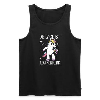 Funny Sayings Fun Outfits Irony Sarcasm - Men's Premium Organic Tank Top - black - Front - AI Model Male 178 light (178cm)