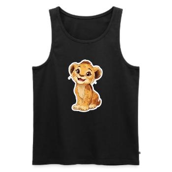 Lion - Men's Premium Organic Tank Top - black - Front - Michal (187cm)