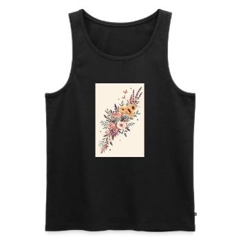 Blumenbouquet mit Schmetterlingen - Männer Premium Bio Tank Top - Schwarz - Vorne - Michal (187cm)