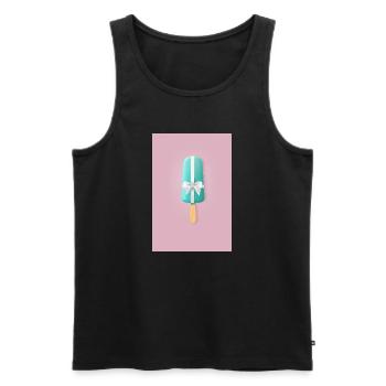 Popsicles with bow – Sweet gift - Men's Premium Organic Tank Top - black - Front - AI Model Male 178 light (178cm)