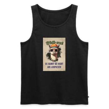 Llama Saying - Restez cool, chemise amusante drôle - Débardeur bio Premium Homme - noir - Devant - Michal (187cm)