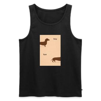 Hey Bye Dackel – Lustiges Hundeposter - Männer Premium Bio Tank Top - Schwarz - Vorne - AI Model Male 178 light (178cm)