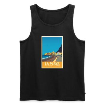 La Playa Poster Valle Gran Rey - Männer Premium Bio Tank Top - Schwarz - Vorne - AI Model Male 178 light (178cm)