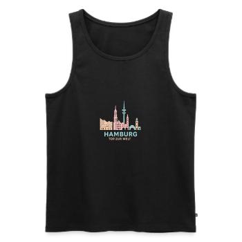 Porte d’entrée du monde de Hambourg - Débardeur bio Premium Homme - noir - Devant - Michal (187cm)