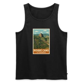 Roque Cano La Gomera - Männer Premium Bio Tank Top - Schwarz - Vorne - AI Model Male 178 light (178cm)