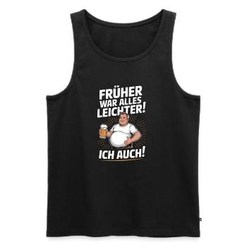 Dans le passé, tout était plus léger, j’avais aussi un design amusant - Débardeur bio Premium Homme - noir - Devant - Michal (187cm)
