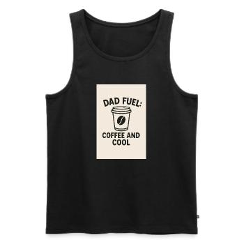 Dad Fuel: Kaffee und Cool - Männer Premium Bio Tank Top - Schwarz - Vorne - Michal (187cm)