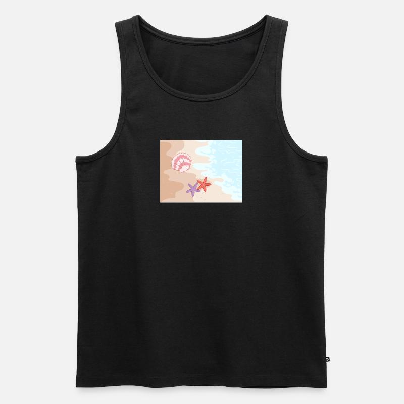 Summer beach starfish and shells - Men's Premium Organic Tank Top - black