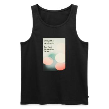 Vous n’existez qu’une seule fois – heureusement ! - Débardeur bio Premium Homme - noir - Devant - Michal (187cm)