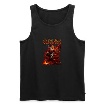 Heavy Metal Santa Sleigher - Männer Premium Bio Tank Top - Schwarz - Vorne - AI Model Male 178 light (178cm)