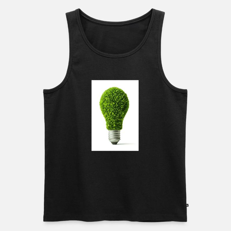 Leafy Glow Light Bulb Design - Men's Premium Organic Tank Top - black