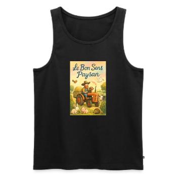 Peasant common sense - Men's Premium Organic Tank Top - black - Front - AI Model Male 178 light (178cm)