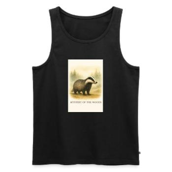 Mystery of the Forest Badger - Men's Premium Organic Tank Top - black - Front - AI Model Male 178 light (178cm)