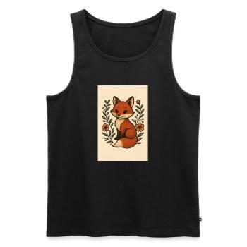 Großer Fuchs - Männer Premium Bio Tank Top - Schwarz - Vorne - AI Model Male 178 light (178cm)