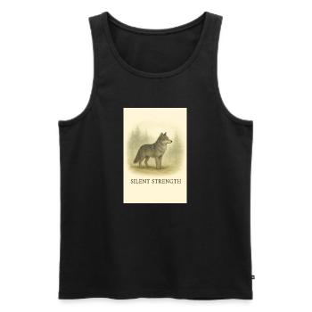 Stiller Machtwolf - Männer Premium Bio Tank Top - Schwarz - Vorne - Michal (187cm)