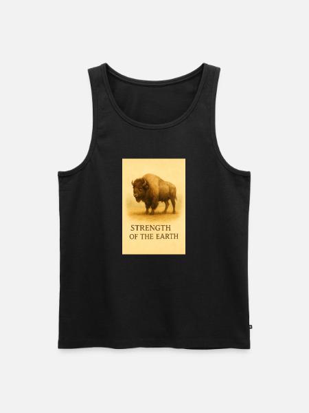Die Stärke des Erdbisons - Männer Premium Bio Tank Top - Schwarz