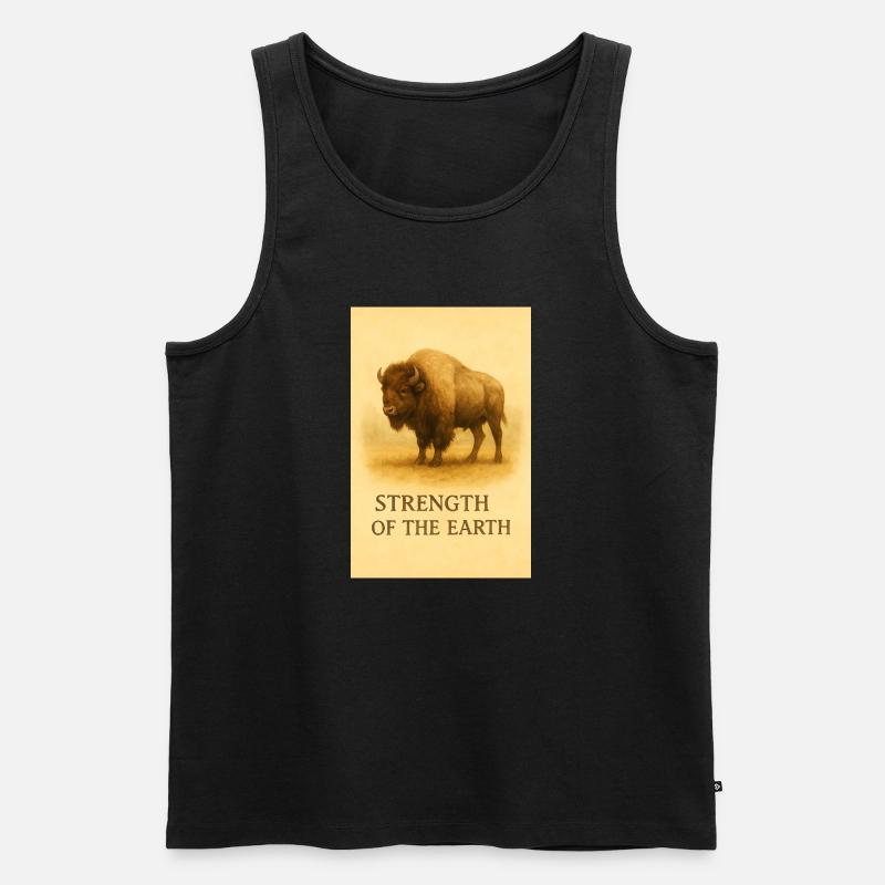 Die Stärke des Erdbisons - Männer Premium Bio Tank Top - Schwarz