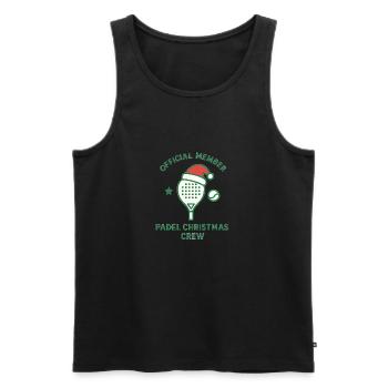 Logo de l’équipe de Noël de padel - Débardeur bio Premium Homme - noir - Devant - AI Model Male 178 light (178cm)