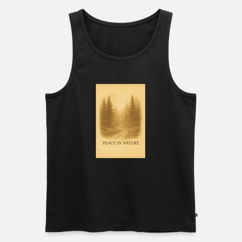 Ruhe im Waldweg - Männer Premium Bio Tank Top - Schwarz