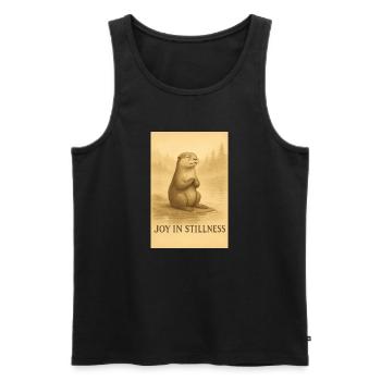 Joy in Silence Meditation Animal - Men's Premium Organic Tank Top - black - Front - AI Model Male 178 light (178cm)