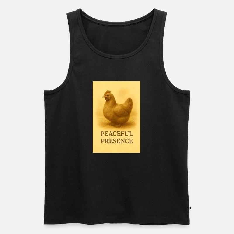 Stille Hühnerpräsenz - Männer Premium Bio Tank Top - Schwarz