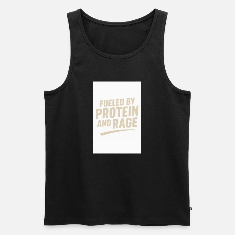 Fueled by Protein and Rage - Männer Premium Bio Tank Top - Schwarz