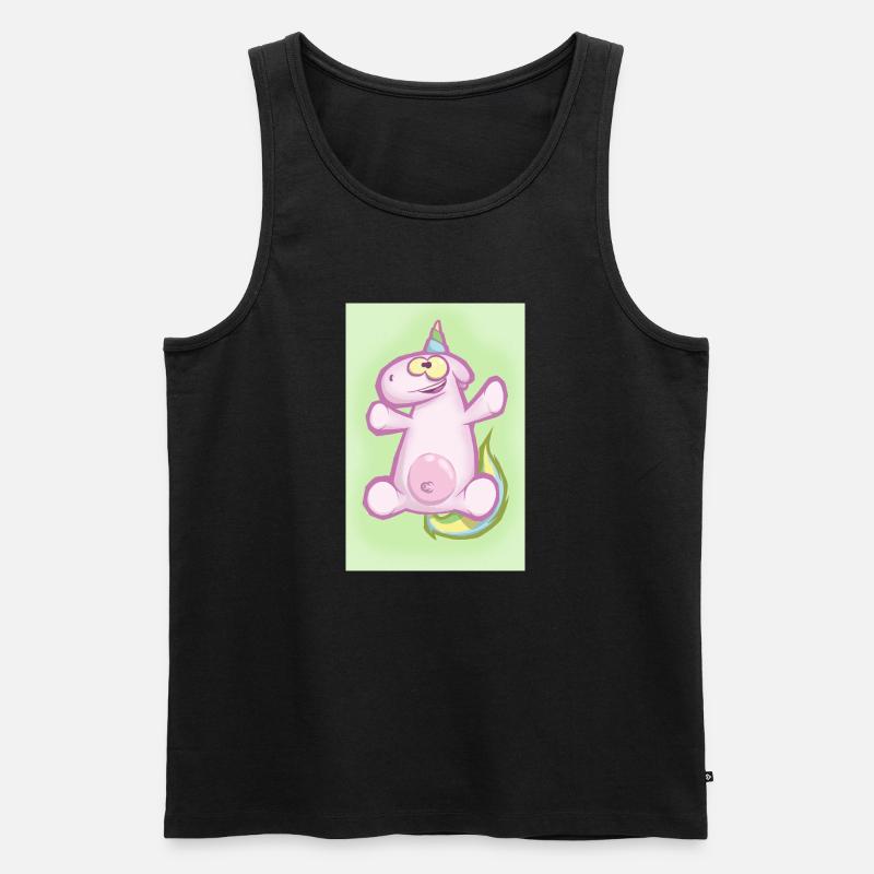 Das Einhorn - Männer Premium Bio Tank Top - Schwarz