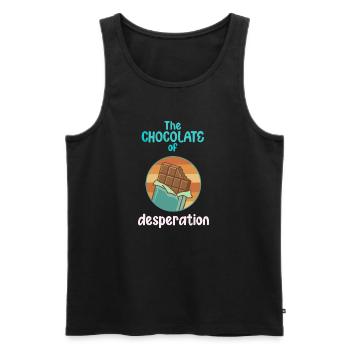 The Chocolates of Desperation - Men's Premium Organic Tank Top - black - Front - AI Model Male 178 light (178cm)