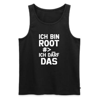 Je suis Root – Sans permission - Débardeur bio Premium Homme - noir - Devant - Michal (187cm)